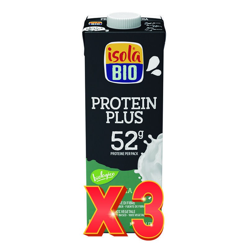 Pack de 3 unidades Bebida Vegetal Protein Plus Bio, 1L Isola Bio Pack de 3 unidades Bebida Vegetal Protein Plus Bio, 1L Isola Bio