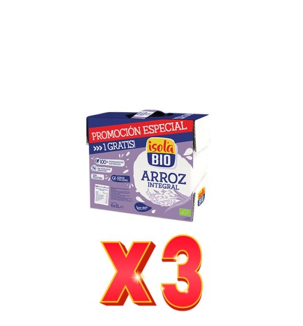 Pack de 3 unidades Pack Familiar Bebida Vegetal De Arroz Integral Bio, 1L (6X1) Isola Bio