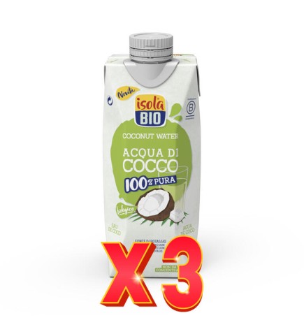Pack de 3 unidades Agua De Coco Bio, 500 Ml Isola Bio