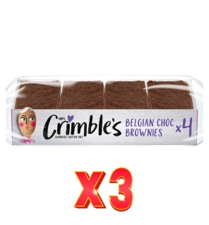 Pack de 3 unidades Chocolate Brownie Sin Gluten, 190 G Mrs Crimbles