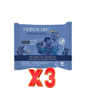 Pack de 3 unidades Toallitas Íntimas 12 Uds. Natracare
