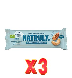 Pack de 3 unidades Barrita Raw Anacardo Bio 40 Gramos Natruly