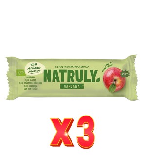 Pack de 3 unidades Barrita Raw Manzana Bio 40 Gramos Natruly