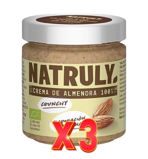Pack de 3 unidades Crema De Almendra Bio, 200 G Natruly