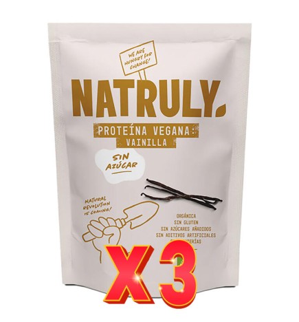 Pack de 3 unidades Proteína Vegana Vainilla Bio, 350 G Natruly
