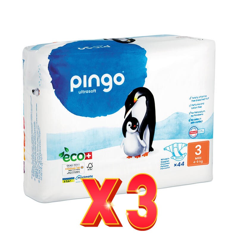 Pack de 3 unidades Pañales T3 4-9 Kg 44 Unidades Pingo Pack de 3 unidades Pañales T3 4-9 Kg 44 Unidades Pingo