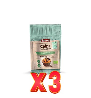 Pack de 3 unidades Chips De Chocolate Bio, 200 G Torras