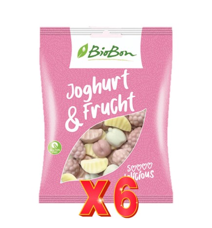 Pack 6 unidades Caramelos De Goma Sabor Yogur Y Fruta Bio, 100 G Biobon