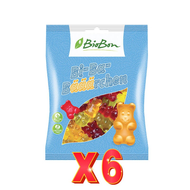 Pack 6 unidades Caramelos De Ositos De Goma Con Zumo De Fruta Bio, 100 G Biobon Pack 6 unidades Caramelos De Ositos De Goma Con Zumo De Fruta Bio, 100 G Biobon
