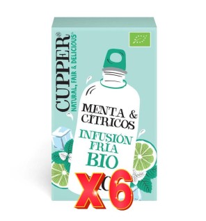 Pack 6 unidades Infusión Fría De Menta Y Citricos Bio, 10 Bolsas Cupper