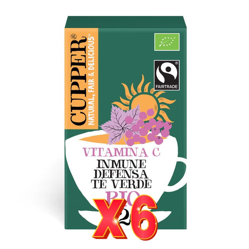 Pack 6 unidades Té Verde Inmune Bio, 20 Bolsas Cupper