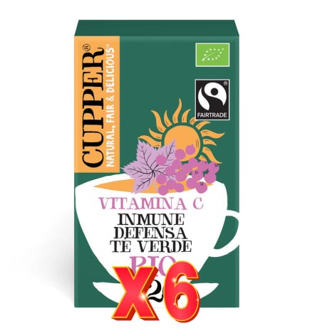 Pack 6 unidades Té Verde Inmune Bio, 20 Bolsas Cupper