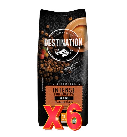 Pack 6 unidades Café En Grano Intenso Arábica Bio, 1 Kg Destination