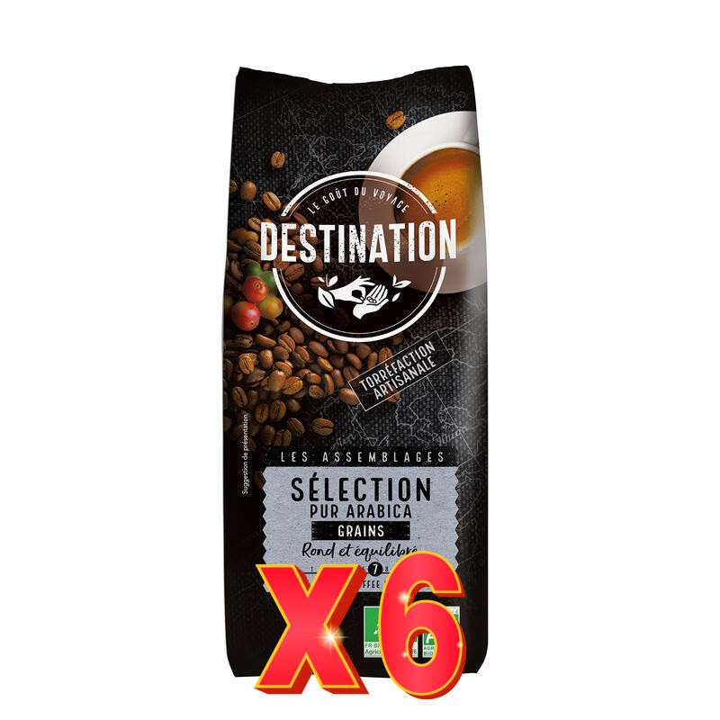 Pack 6 unidades Café En Grano Selección 100% Arábica Bio, 1 Kg Destination Pack 6 unidades Café En Grano Selección 100% Arábica Bio, 1 Kg Destination