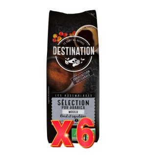 Pack 6 unidades Café Molido Selección 100% Arábica Bio, 250 G Destination