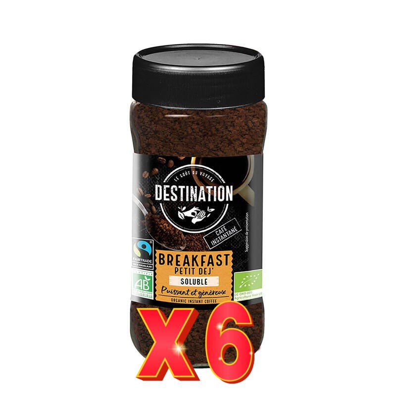 Pack 6 unidades Café Soluble Desayuno Bio, 100 G Destination