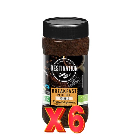 Pack 6 unidades Café Soluble Desayuno Bio, 100 G Destination