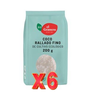 Pack 6 unidades Coco Rallado Bio, 200 G El Granero Integral