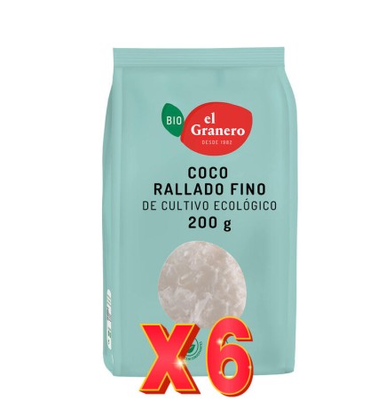 Pack 6 unidades Coco Rallado Bio, 200 G El Granero Integral