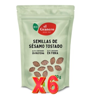 Pack 6 unidades Semillas De Sésamo Tostado Bio, 400 G El Granero Integral