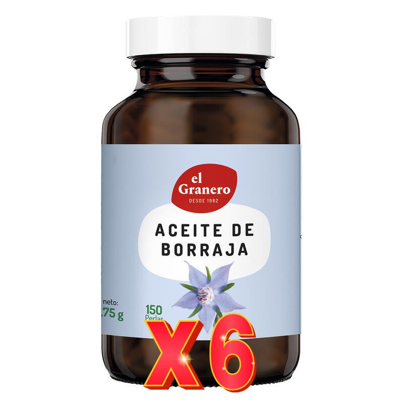Pack 6 unidades Aceite De Borraja 150 Per. 700 Mg El Granero Integral Pack 6 unidades Aceite De Borraja 150 Per. 700 Mg El Granero Integral