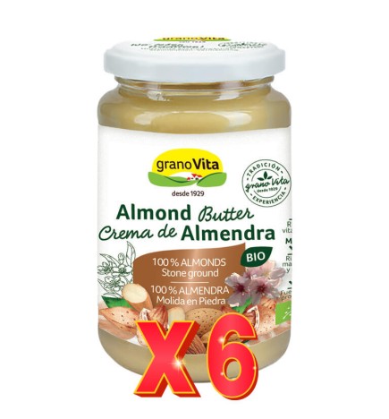 Pack 6 unidades Crema De Almendras Bio, 350 G Granovita