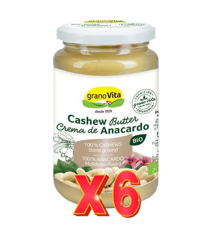 Pack 6 unidades Crema De Anacardo Bio, 350 G Granovita