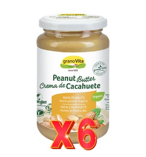 Pack 6 unidades Crema De Cacahuete Bio, 350 G Granovita
