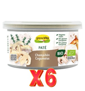 Pack 6 unidades Paté Champiñón Bio, 125 G Granovita