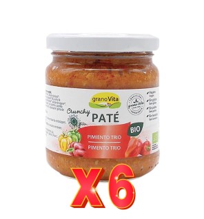 Pack 6 unidades Paté Crunchy De Tres Pimientos Bio, 175 G Granovita