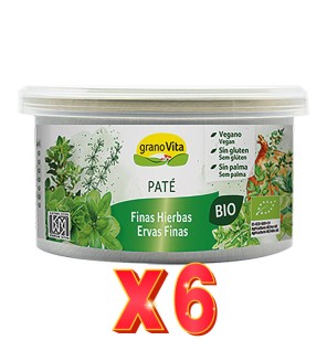 Pack 6 unidades Paté Finas Hierbas Bio, 125 G Granovita