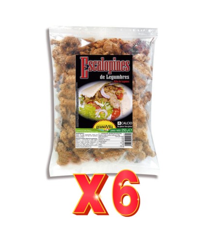 Pack 6 unidades Escalopines De Soja Y Legumbres Texturizados, 250 G Granovita