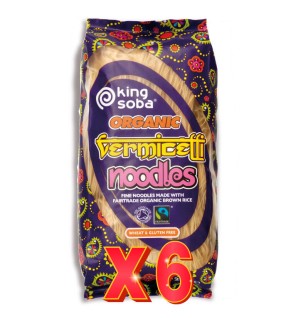 Pack 6 unidades Fideos Vermicelli Integral Sin Gluten Bio, 250 G King Soba
