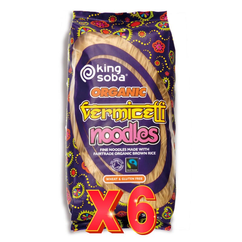 Pack 6 unidades Fideos Vermicelli Integral Sin Gluten Bio, 250 G King Soba