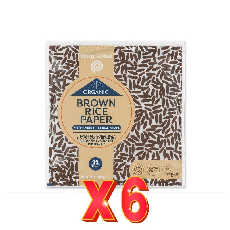 Pack 6 unidades Papel De Arroz Integral Sin Gluten Bio, 200 G King Soba Pack 6 unidades Papel De Arroz Integral Sin Gluten Bio, 200 G King Soba