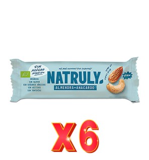 Pack de 6 unidades Barrita Raw Anacardo Bio 40 Gramos Natruly