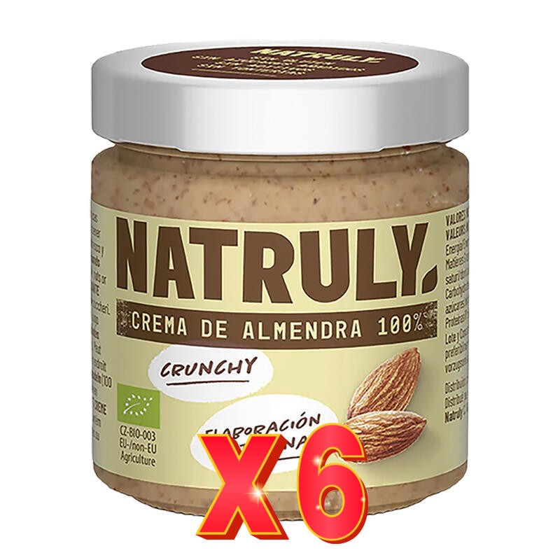 Pack 6 unidades Crema De Almendra Bio, 200 G Natruly