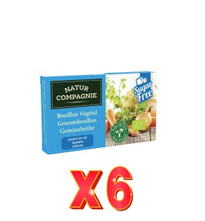Pack 6 unidades Caldo De Verduras Bajo En Sal Sin Azúcar Bio, 68 G Natur Compagnie