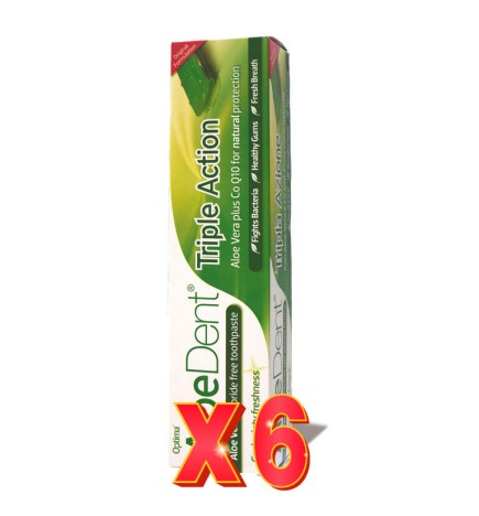 Pack 6 unidades Dentífrico Con Aloe Vera, 100 Ml Optima