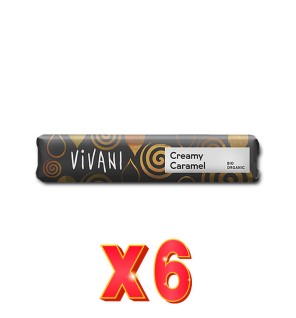 Pack 6 unidades Caja de 18 uds de Creamy Caramel - Barrita De Chocolate Con Leche Y Relleno De Caramelo Bio, 40 G Vivani