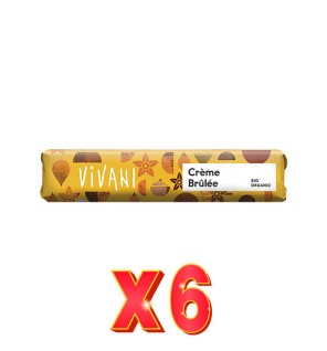 Pack 6 unidades Caja de 18 uds de Crème Brûlée - Barrita De Chocolate Con Leche Y Crème Brûlée Bio, 40 G Vivani