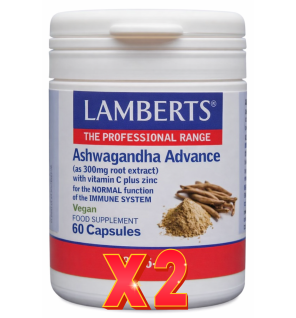 Pack de 2 unidades Ashwagandha Advance 60 Cápsulas Lamberts