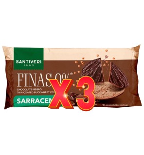 Pack de 3 unidades Galleta Fina 0% Bañada Sarraceno 90 Gramos Santiveri