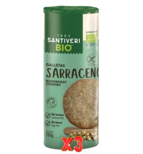 Pack de 3 unidades Galletas Sarraceno 200 Gramos Bio Santiveri