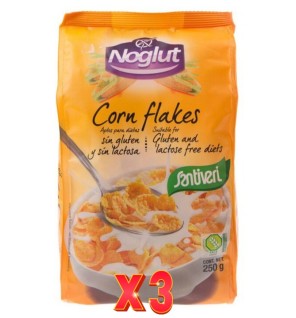 Pack de 3 unidades Noglut Corn Flakes 250 Gramos Santiveri