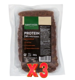 Pack de 3 unidades Pan De Molde Proteico 250 Gramos Santiveri