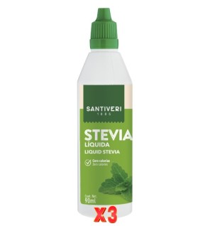 Pack de 3 unidades Stevia Liquida 90 Ml Santiveri
