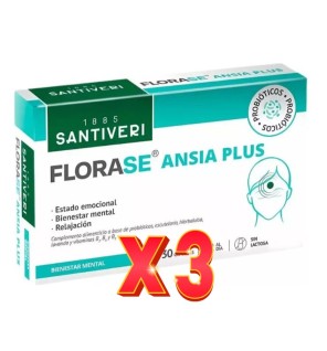 Pack de 3 unidades Florase Ansia 40 Cápsulas Santiveri