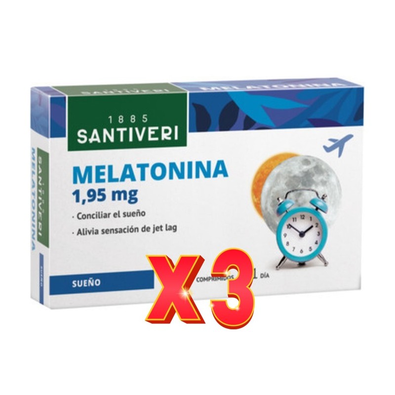 Pack de 3 unidades Melatonina 60 Comprimidos Santiveri