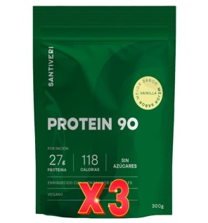 Pack de 3 unidades Protein 90 Vainilla 300 Gramos Santiveri